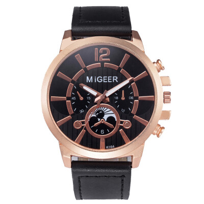 

Gobestart MIGEER High-End Fashion Mens Stainless Steel Watch Analog Alloy Quartz Watch