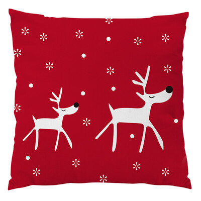 

Tailored Red Vintage Christmas Linen Pillow Case Xmas Deer Cushion Cover Home Decor