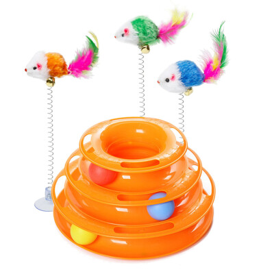 

Siaonvr Cat Toy 3 of Interactive Play Circle Track with Moving Ball Satisfies Cats Hunt