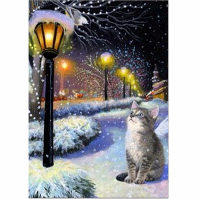 

5D Diamond Painting DIY Semi-finished Animal Theme Cat Cute Style Home Living Room Bedroom Office Decoration Easy to Use