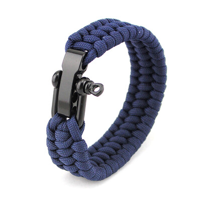 

Survival Rope Bracelet Outdoor Camping Hiking Steel Shackle Buckle Wristband