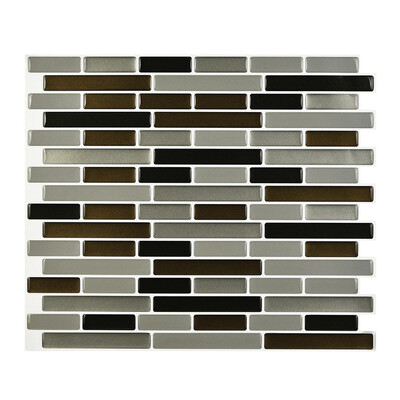 

Gobestart PET 3D DIY Wall Decor Embossed Brick Stone Tiles Anti-mold Peel&Wall Sticker