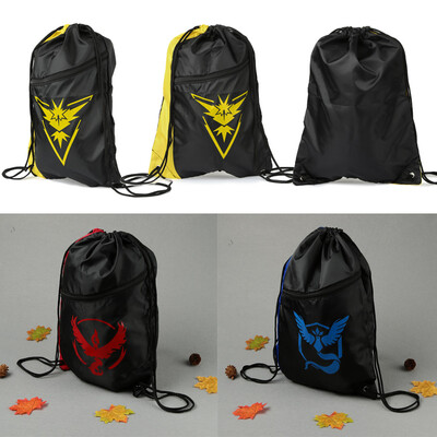 

New Unisex Nylon Drawstring Bag Backpack Water Proof Zipper Contrast Color Print Large Capacity Casual Pouch Bag