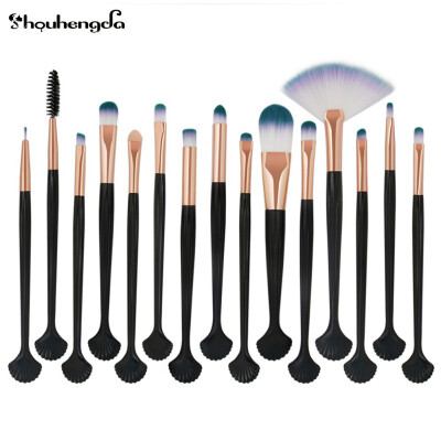 

15 Pcs Synthetic Hair Shell Women Beauty Tools For Powder Foundation Eye Shadow Eyebrow Makeup Brushes Set Make Up Brush