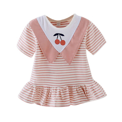 

Baby dress Summer Casual Baby Girls Striped Print Short Sleeve Dress Kids Toddler Pageant Sundress 2019