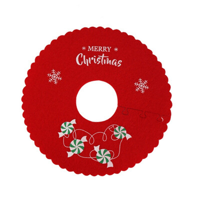

8Inch Mini Christmas Tree Skirts For Desktop Xmas Tree Holiday Dining Table Decorations Christmas tree skirts