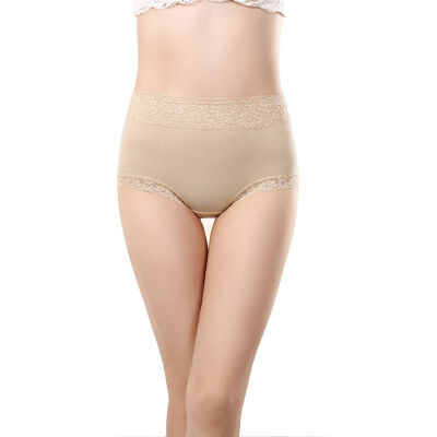 

Women High Waist Cotton Briefs Ladies Breathable Seamless Lace Underwear Panties Sexy Ultra-thin Traceless Solid Panties