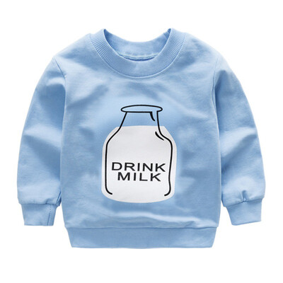 

2018 autumn new long sleeve Sweatshirt baby boys&girls milk bottle print casual Sweatshirt