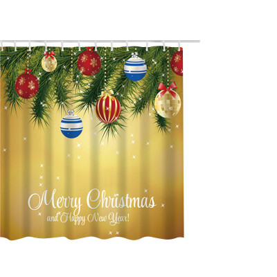 

Gobestart Christmas Waterproof Polyester Bathroom Shower Curtain Decor With Hooks 65x71