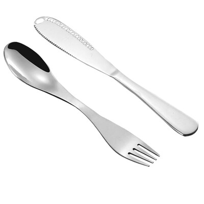 

Toponeto Set Stainless Steel Cutlery Gold Plated Dinnerware Creative function Knife Fork