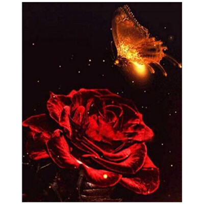 

Fire Rose D DIY Diamond Painting Kit Full Drill Rhinestone Embroidery Cross Stitch Arts Craft For Home Wall Decor