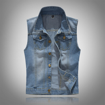 

Toponeto Mens New Fashion Denim Vest Casual Cowboy Jacket In Shoulder Blouse