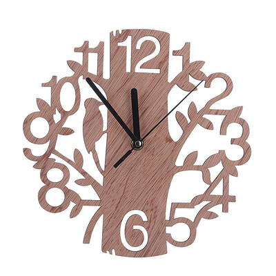 

3D Wooden Tree&Bird Clock Large Size Wall Clock Modern European Style Clock Home Decoration