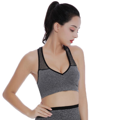 

Y-Line Mesh Straps Women Bras Seamless Push Up Padded Fitness Bras Removable Chest Pad Wireless Active Bras