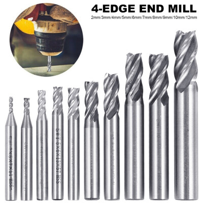 

10pcs HSS CNC Straight Shank End Mill Milling Cutter Drill Bit 2-12mm Extended Rotary Tool