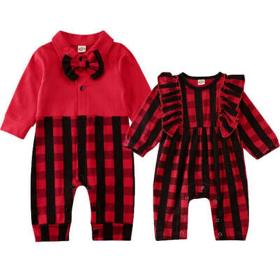 

Sisters Brothers Matching Kids Baby Boys Girls Christmas Romper Bodysuit Outfits
