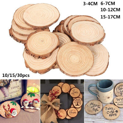 

301510PCS 3-4CM 6CM-7CM 10CM-12CM 15CM-17CM Big Wood Log Slice Disc DIY Crafts Wedding Christmas Party Art Decoration