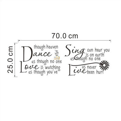 

Creative Fashion English Text Dance Love Sing PVC Art Wall Stickers Home Decoration For Kids Room Living Room Bedroom LH8s