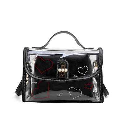 

Two-Pieces Set Women Transparent Shoulder Bag Clear Jelly Bag Tote Casual Handbag Girl Messenger Crossbody Bag