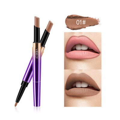 

Semi-Matte 10 Color Double-end Lipstick Pencil Waterproof Long Lasting Red Lip Stick Matte Liner Pen Lipstick Lipliner Makeup