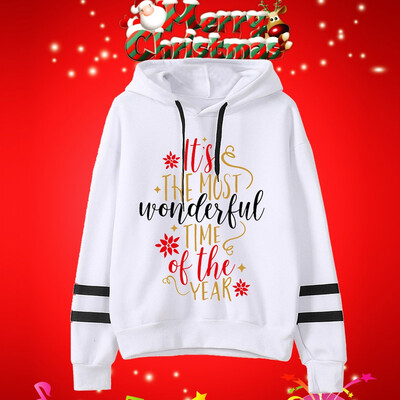 

Tailored Fashion Women Casual Christmas Loose Long Sleeve Striped Print Sweatshirt Tops