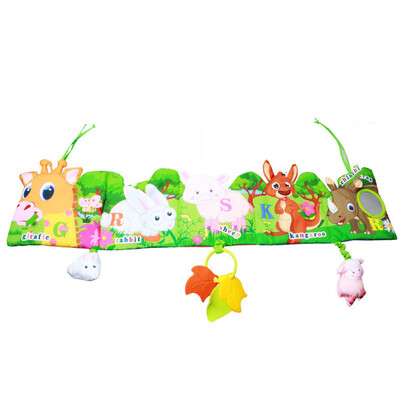 

Crib Bumper Panel & Cloth Book in one With Rattle Teether Crib Around Liner Pad Educationl Toy Baby Room Decor Farm