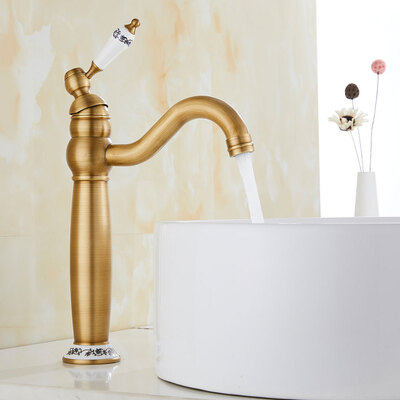 

Basin Faucet Ceramic Base Bathroom Sink Mixer Faucet Antique Bathroom Kitchen Hot&Cold Water Taps