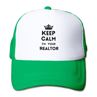 

Keep Calm Im Your Realtor Mesh Trucker CapsHats Adjustable For Unisex Black