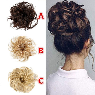 

3colors X-Large Scrunchie Messy Bun Hair Piece Tousled Updo Wrap on Ponytail Wedding AAA