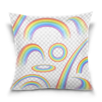

ALAZA 16 X 16 inch Pillow Case Decorative Cushion Cover Rainbows Transparent Pattern Pillowcase