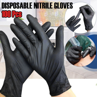 

30100PCS Gloves Black Waterproof Allergy Disposable Work Safety Gloves Nitrile Gloves