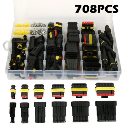 

Willstar 708Pcsset Connector Plug Terminal Car Sealed Waterproof Electrical Wire Connector Plug Kit Car Accessories