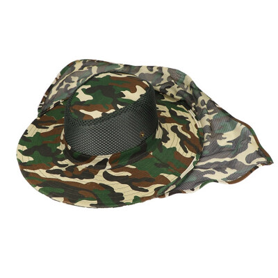 

Outdoor Fishing Hat Wide Brim Man Breathable Mesh Fishing Cap Beach Hats Camouflage Sun UV Protection Shade Hat