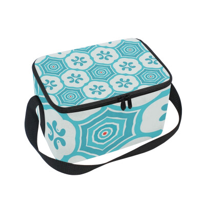 

ALAZA Insulated Lunch Box Irregular Roma Blue Lunch Bag for Men Women Portable Tote Bag Cooler Bag