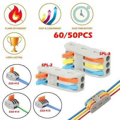 

605020pcs Fast Wire Connector Reusable Spring Lever Terminal 235 Way Electric Wire Connectors