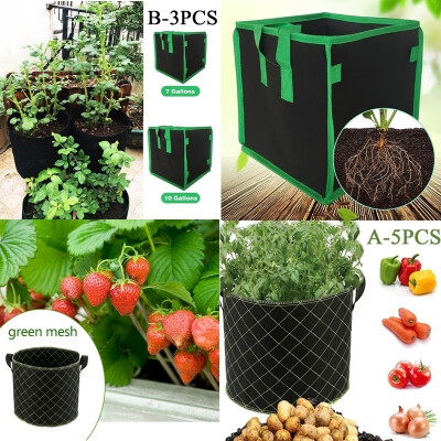 

35PCS 2 Styles 710Gallon Garden Grow Bags with Breathable Aeration Fabric Pots Container with Handles Garden Grow Bags