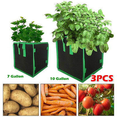 

3pcs 710 Gallon Vegetable Plants Pot Growing Container Flower Planting Pouch Bag with Handle