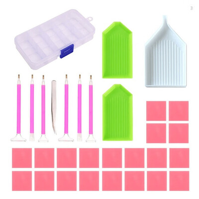 

31 Pieces DIY 5D Diamond Painting Tools Cross Stitch Tools Fine-quality Embroidery Storage Boxes Accessory Case Set Drawing