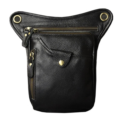 

Men Crazy HorseOil Wax Leather Drop Leg Bag Vintage Motorcycle Travel Cowhide Shoulder Waist Belt Bum Fanny Pack