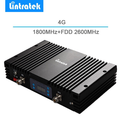

Lintratek High Gain 70db AGC MGC LCD Display 4G LTE 2600MHz1800MHz GSM 4G Dual Band Signal Boosters 1800 2600 Cell Phones Mobile