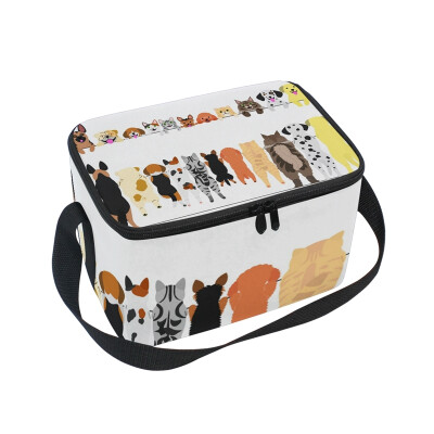 

ALAZA Standing Dogs Cats Lunch Box Insulated Lunch Bag Large Cooler Tote Bagfor Men Women