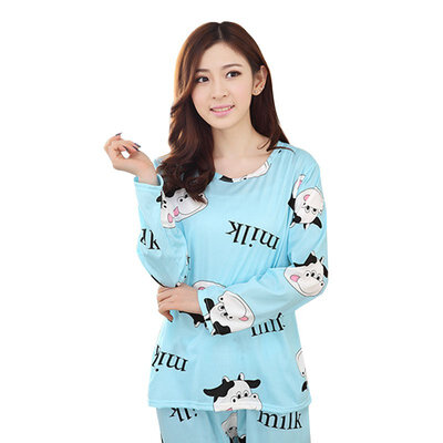

Autumn Women Soft Casual Sleepwear Cartoon Nightwear Homewear Pajamas Set