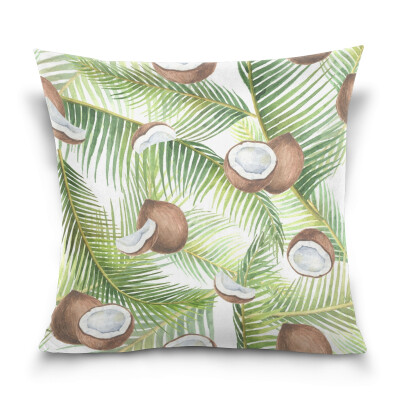 

ALAZA Throw Pillow Cover 16 X 16 inch Christmas Gift Cushion Cover with Coconuts Printed Pillowcase