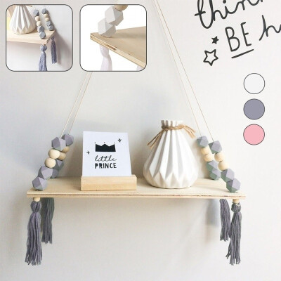 

Modern Style Swing Rope Floating Shelves Rope Shelves Hanging Shelf Macaron Style Wall Shelf Decorative Shelf