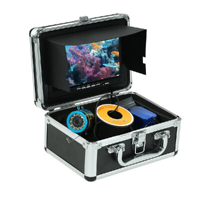 

Fish Finder Underwater Camera With 7 LCD Video Monitor 1000TVL HD 15M Fishing Camera AntiSunshine Shielf Sunvisor 12pcs White Li
