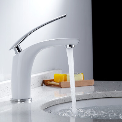 

Bathroom Faucet Water Tap Basin Faucets WhiteChromeBlack Waterfall Mounted Sink Cold&Hot Mixer Single Handle Bath Water