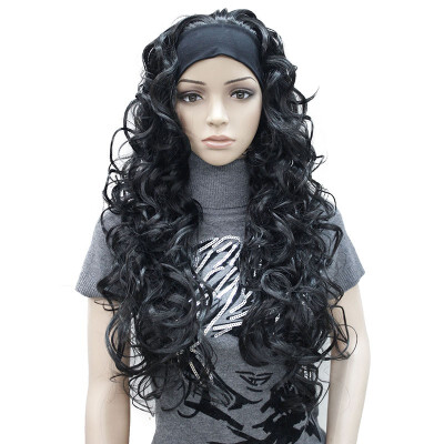 

StrongBeauty Long 34 Womens Wigs Hairpiece Curly with Adjust Black Headband Synthetic Hair COLOUR CHOICES