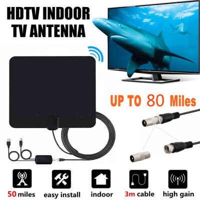 

980miles Clear Indoor Digital TV HDTV Antenna 1080P 4K with 98FT Coaxial Cable