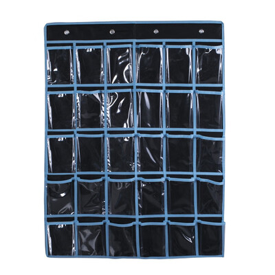 

Wall Hanging Storage Bag 30 Pockets Transparent Storage Organizer Wardrobe Socks Finishing Bag