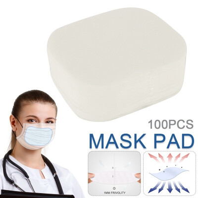 

100pcs Disposable Non-wovenThree-layer Mask Pad White Protective Mask Pad for Personal Use Only